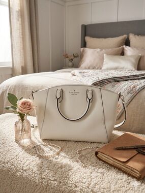 Kate Spade Parker Medium Satchel in pebbled leather Buttermilk Glaze